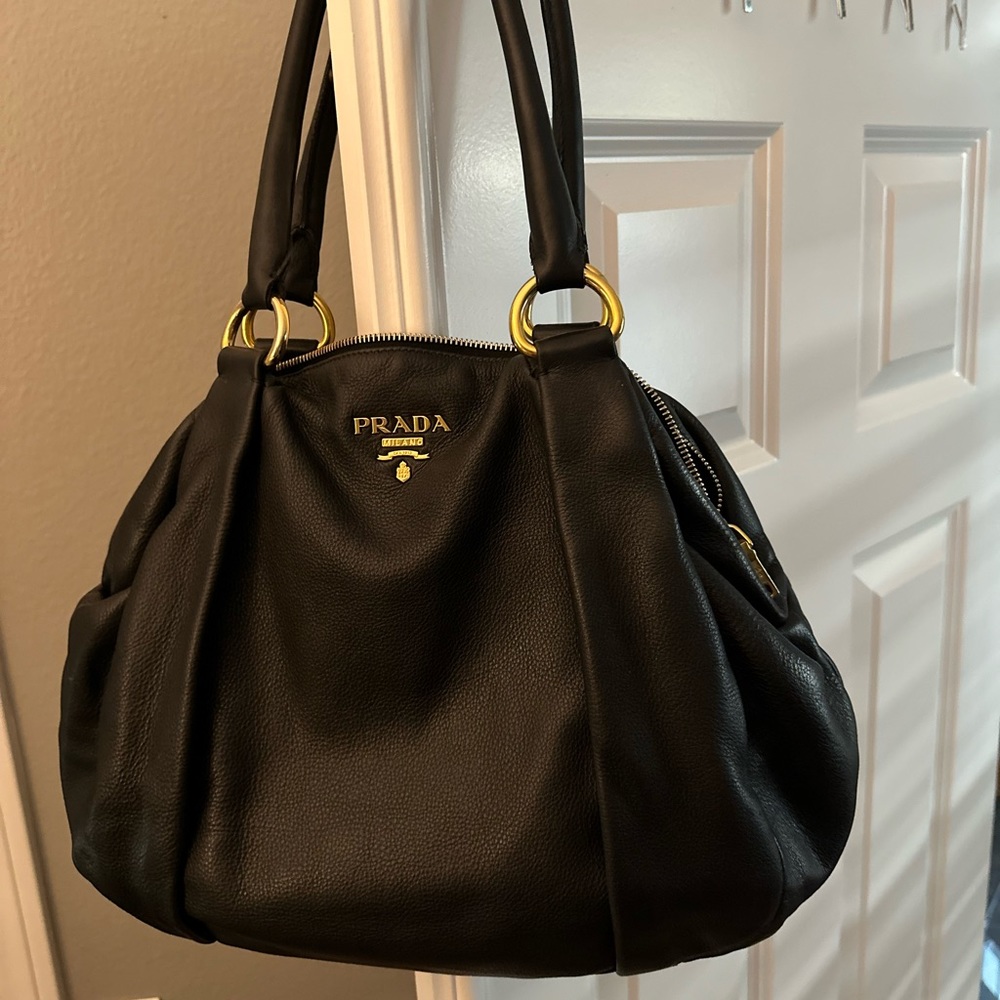 Authentic PRADA Soft calf hobo handbag